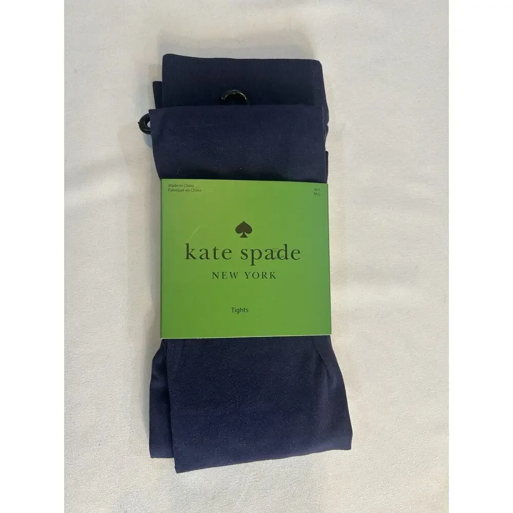 Kate Spade New York Tights Opaque Navy Blue Women’s Size M/L Nylon Pantyhose New